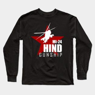 Helicopter Gunship MI-24 Hind Long Sleeve T-Shirt